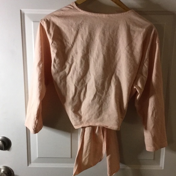 American Apparel / Los Angeles Apparel Le Weekend Tie Top Pink M/L - Picture 4 of 7